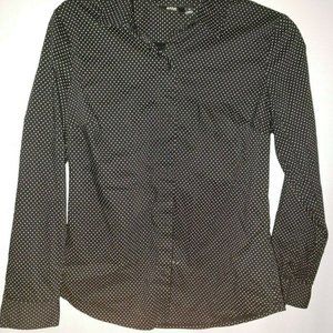 Apt.9 Women's Black & White Polka Dot Long Sleeve